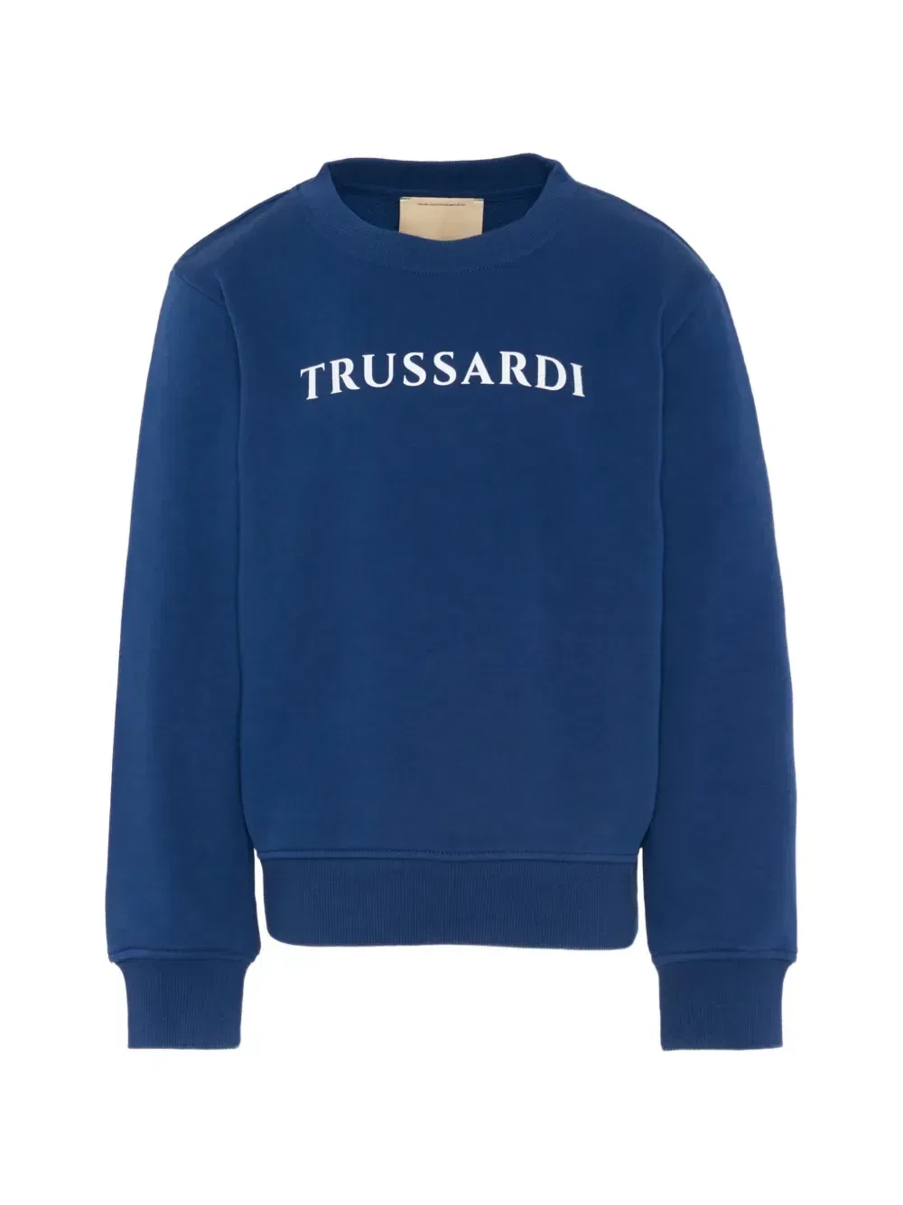 Свитшот с круглым вырезом и логотипом Trussardi Junior, синий