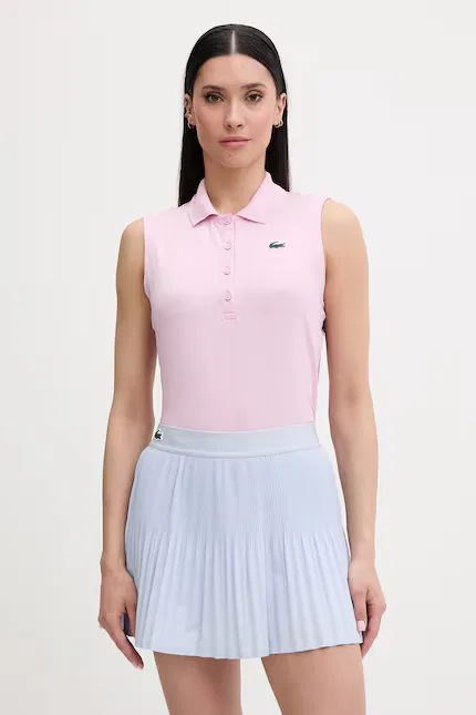 Топ Lacoste с воротником, розовый