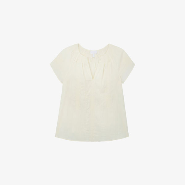 

Блузка The White Company Medina из хлопкового муслина свободного кроя, белый