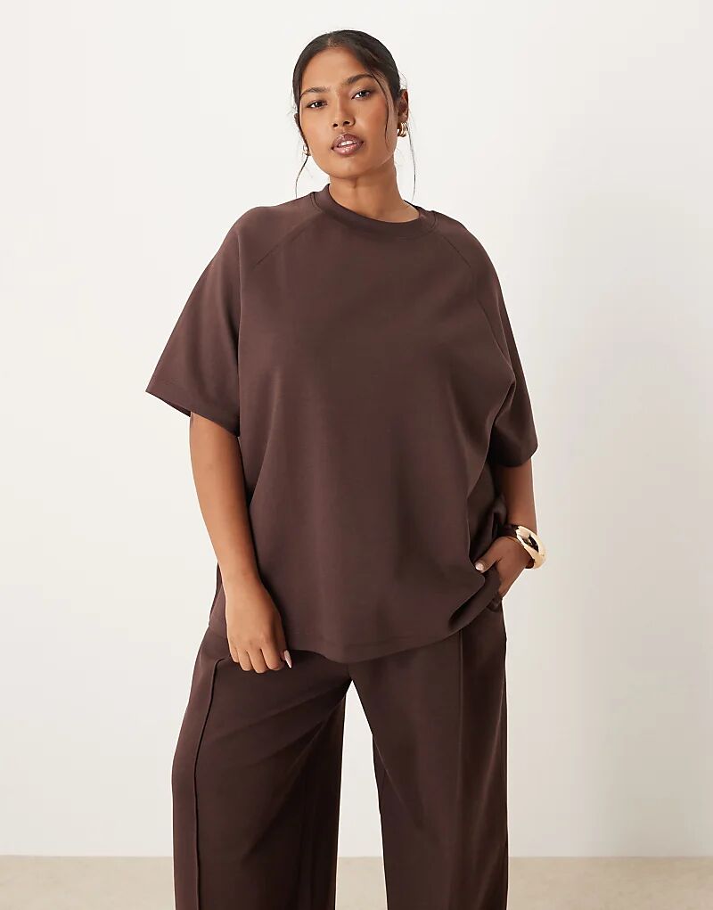 

Футболка-реглан ASOS DESIGN Curve от ASOS DESIGN шоколадного цвета