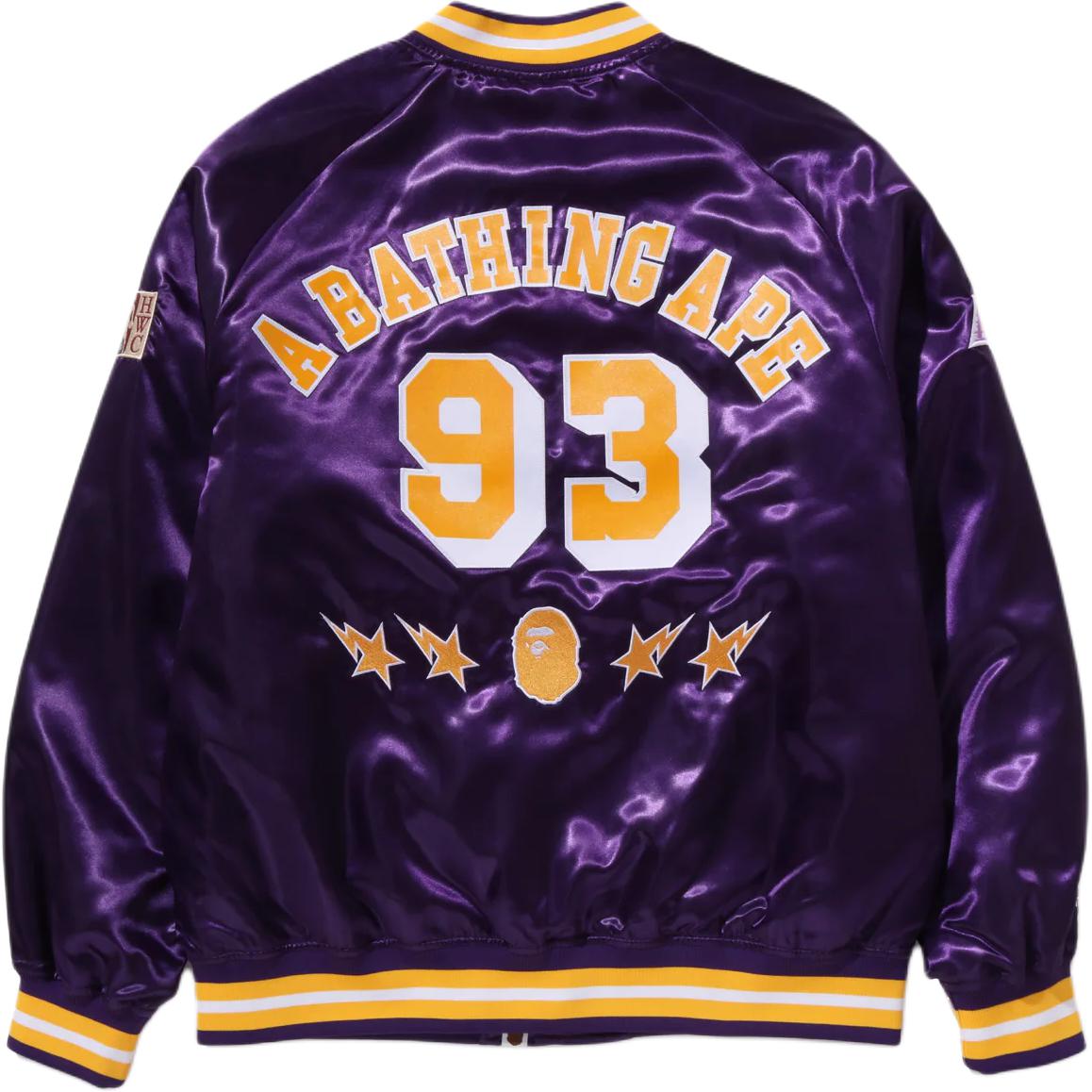 Mitchell & Ness X NBA FW25 Куртки и Пальто Мужские A BATHING APE, фиолетовый — фото 4