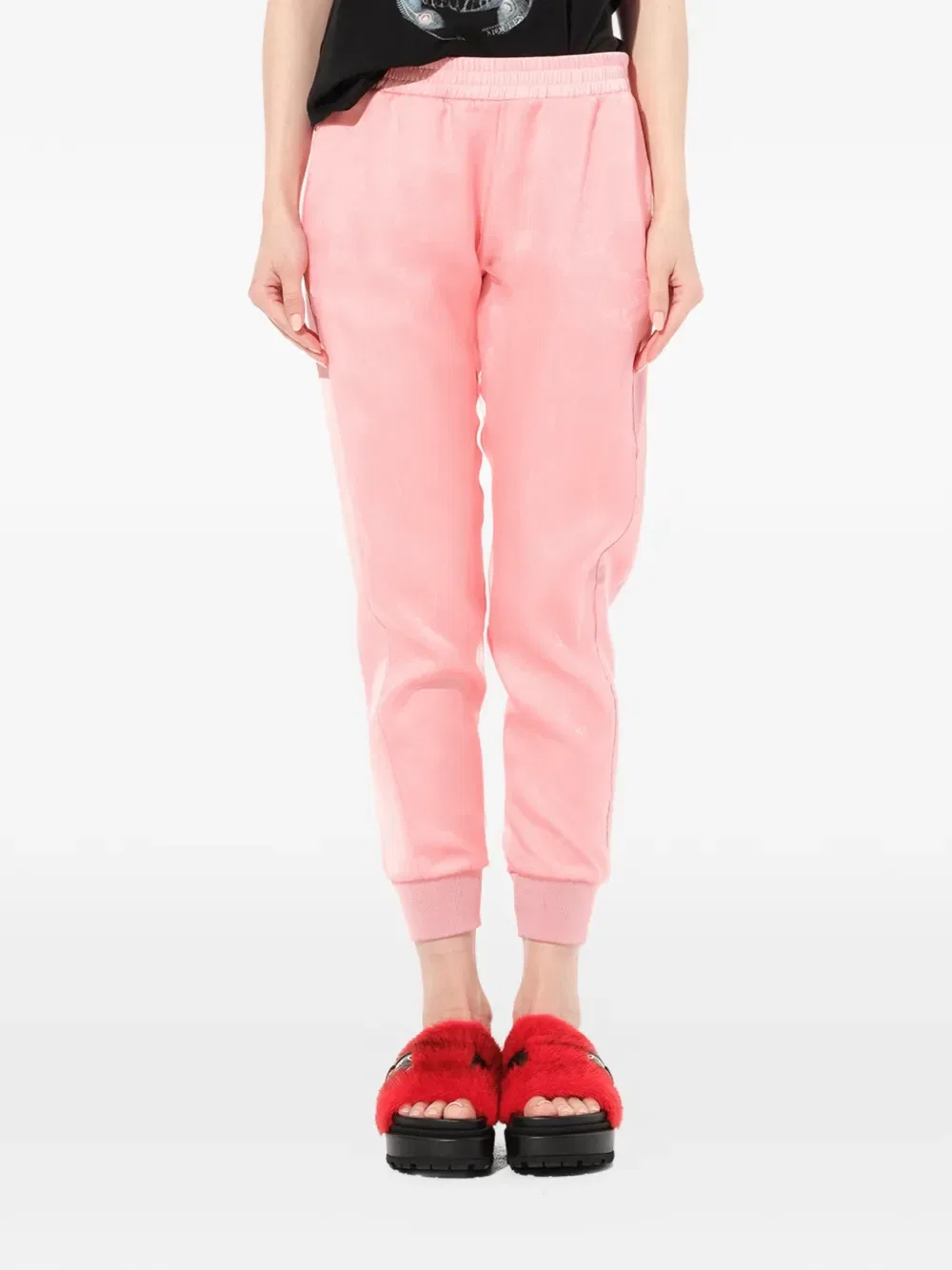Спортивные брюки из атласной органзы Alexander Mcqueen, розовый