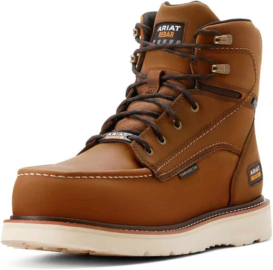 

Мужские рабочие ботинки ARIAT Rebar Wedge с водонепроницаемым композитным носком и носком-мокасином, 6 дюймов, коричневый