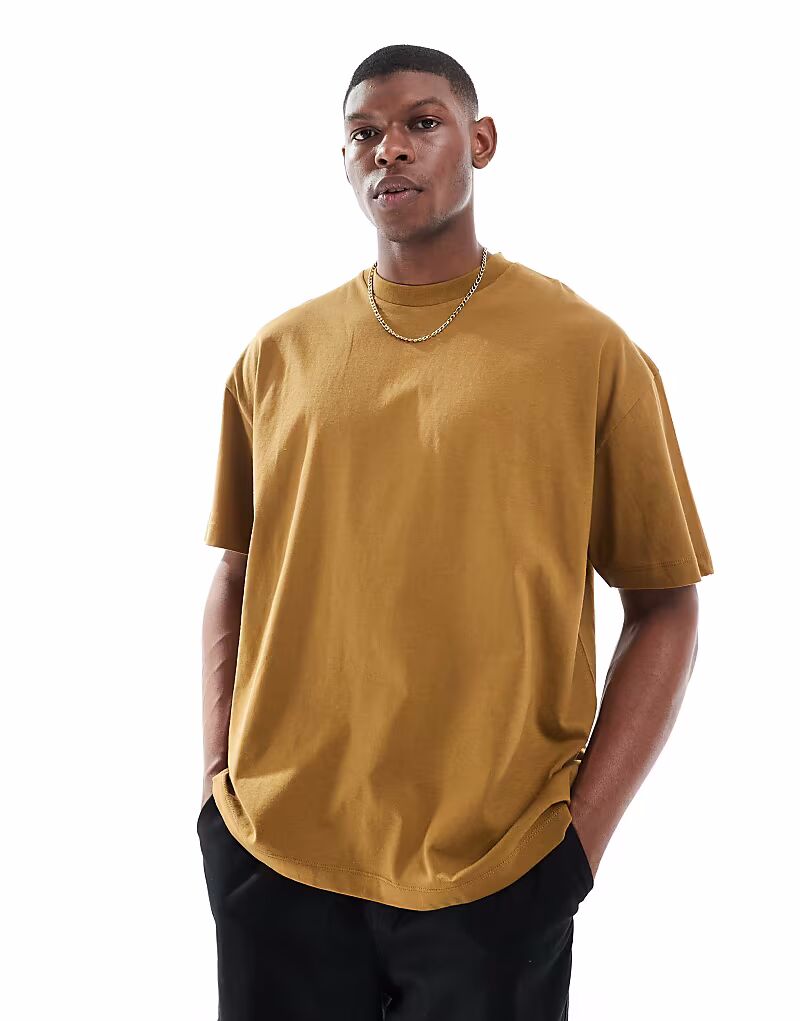 

Футболка оверсайз ASOS DESIGN Essential коричневого цвета