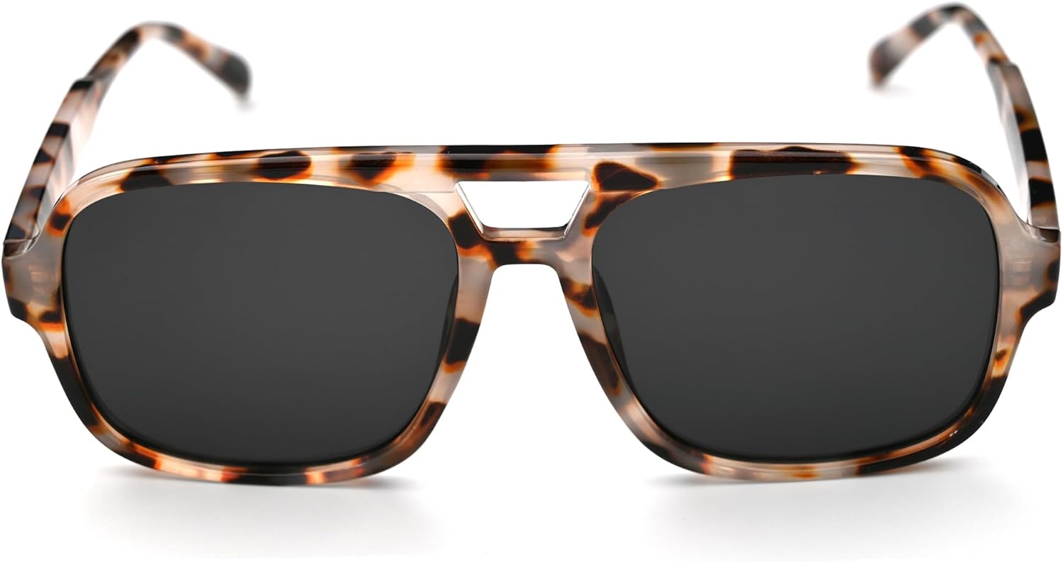 

Ретро-солнцезащитные очки-авиаторы Onrtry для женщин и мужчин. Модные классические квадратные солнцезащитные очки-авиаторы в стиле 70-х годов. Винтажные тонированные линзы, A10 Tortoise/Grey