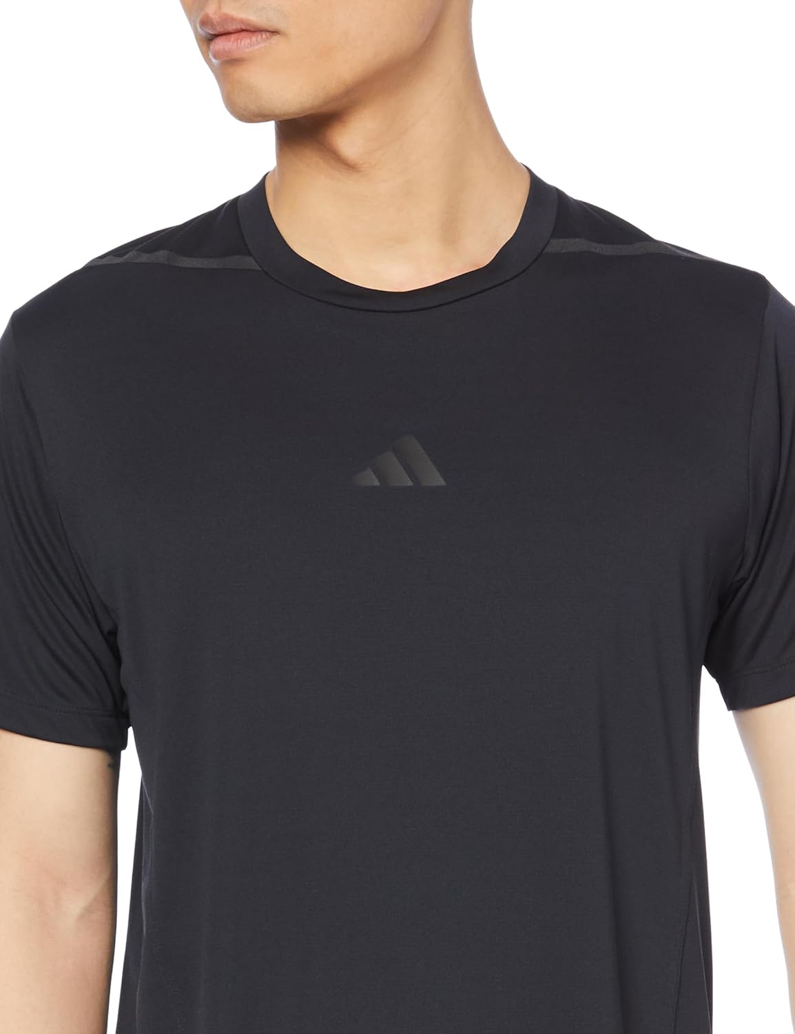Мужская тренировочная футболка Adidas IEJ15 Adistrong с коротким рукавом, разработанная для тренировок, черный — фото 3