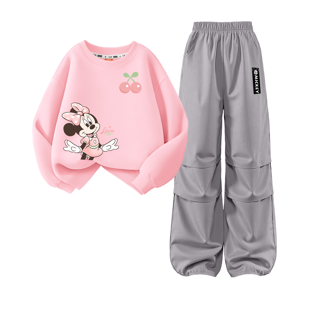 

Детская повседневная спортивная одежда Disney, розовый/серый