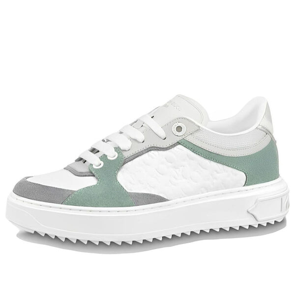 Кроссовки time out sneakers 'white mini monogram with green grey' Louis Vuitton, белый