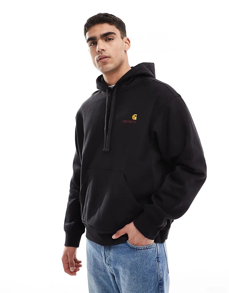 

Толстовка с капюшоном с американским шрифтом черного цвета Carhartt WIP