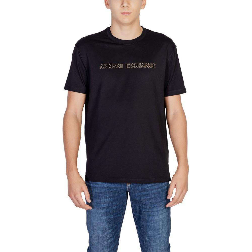 

Черная хлопковая футболка Armani Exchange