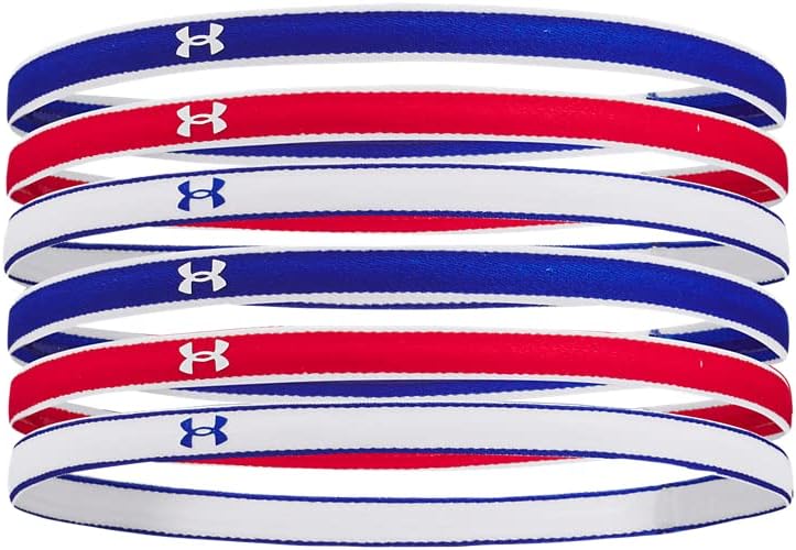 

Under Armour женские мини-атлетические повязки на голову, 6 штук, (400) Royal/Red/White
