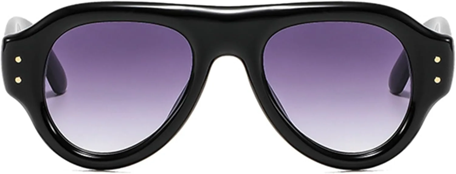 

bullabulling Большие квадратные солнцезащитные очки для женщин и мужчин в стиле ретро 70-х годов с толстой квадратной оправой и защитой UV400, Black Gray