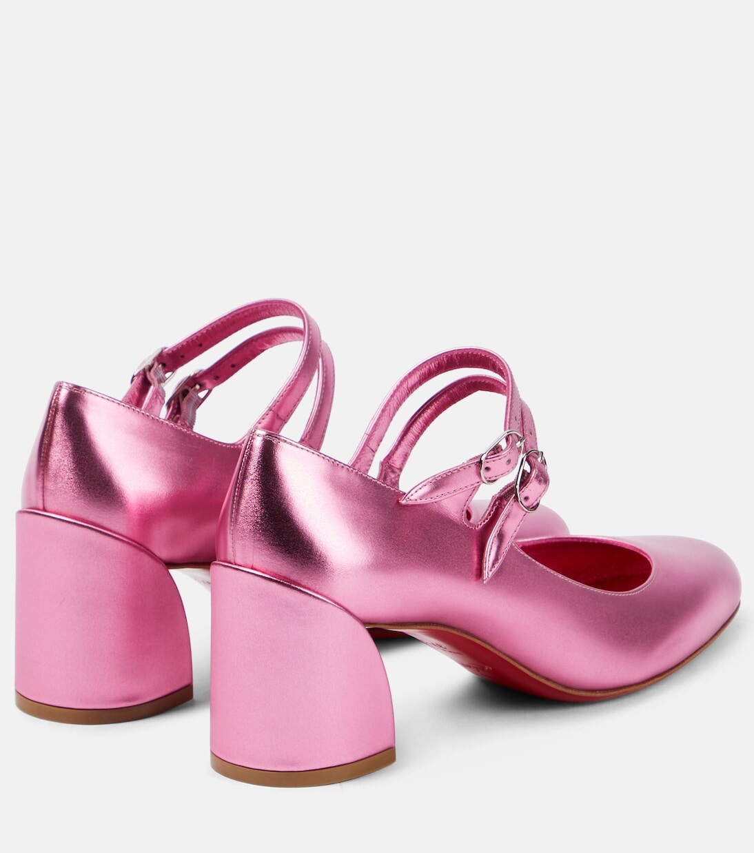 Кожаные туфли мэри джейн miss jane Christian Louboutin, розовый — фото 3