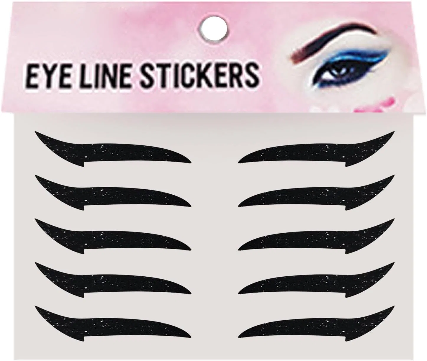 Наклейки для век Eyeliner Stickers, 10 шт, водостойкие, для танцев и сцены, черные