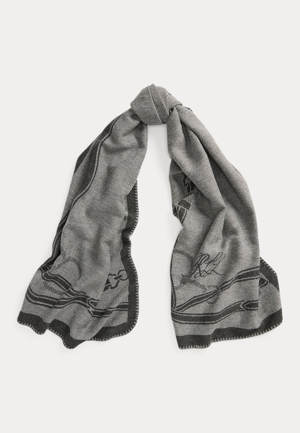 

Шарф BELTING-MOTIF JACQUARD BLANKET SCARF Lauren Ralph Lauren, серый