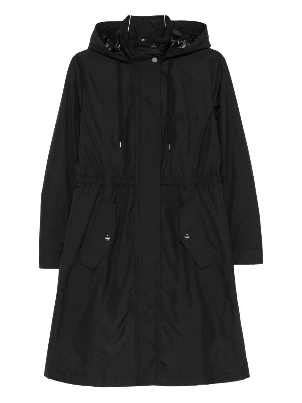 

Пальто с капюшоном и кулиской Herno, черный