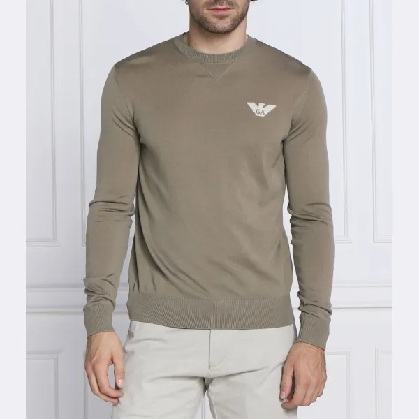 

Шерстяной свитер узкого кроя Emporio Armani, желтый