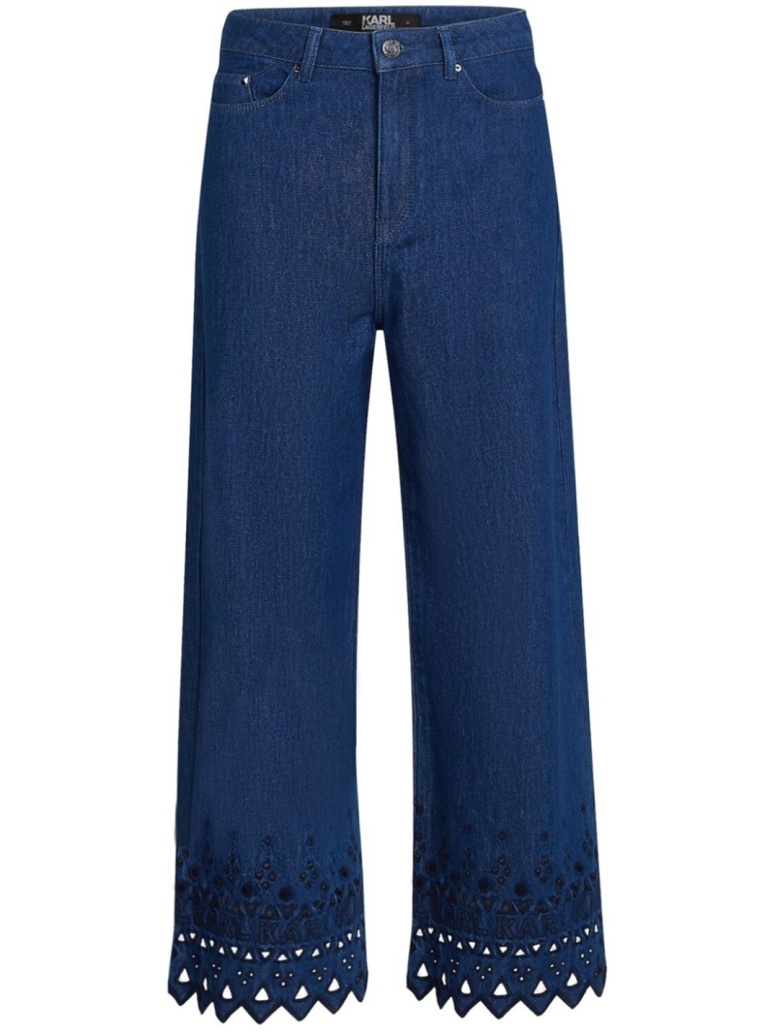 

Karl Lagerfeld Jeans укороченные джинсы с английской вышивкой, синий