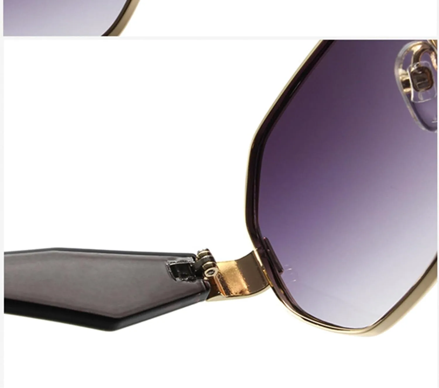 

Ретро солнцезащитные очки для женщин, модные солнцезащитные очки с многоугольной металлической оправой для мужчин, защита от УФ-излучения UV400 TOIPASTN, White Gray