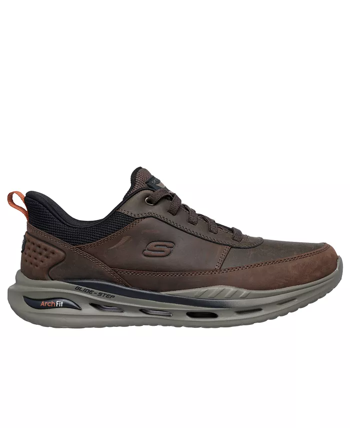 Мужские слипоны Arch Fit Orvan Moxley для ходьбы от Finish Line Skechers, коричневый — фото 2