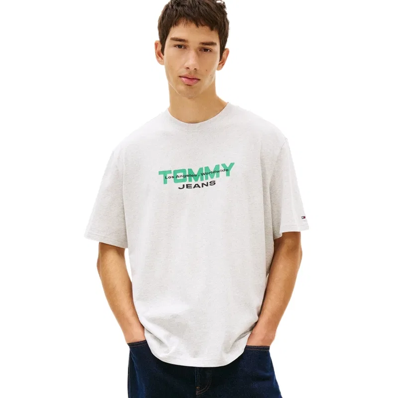 Футболка мужская с круглым вырезом утолщенная Tommy Hilfiger, Gray P08 — фото 4