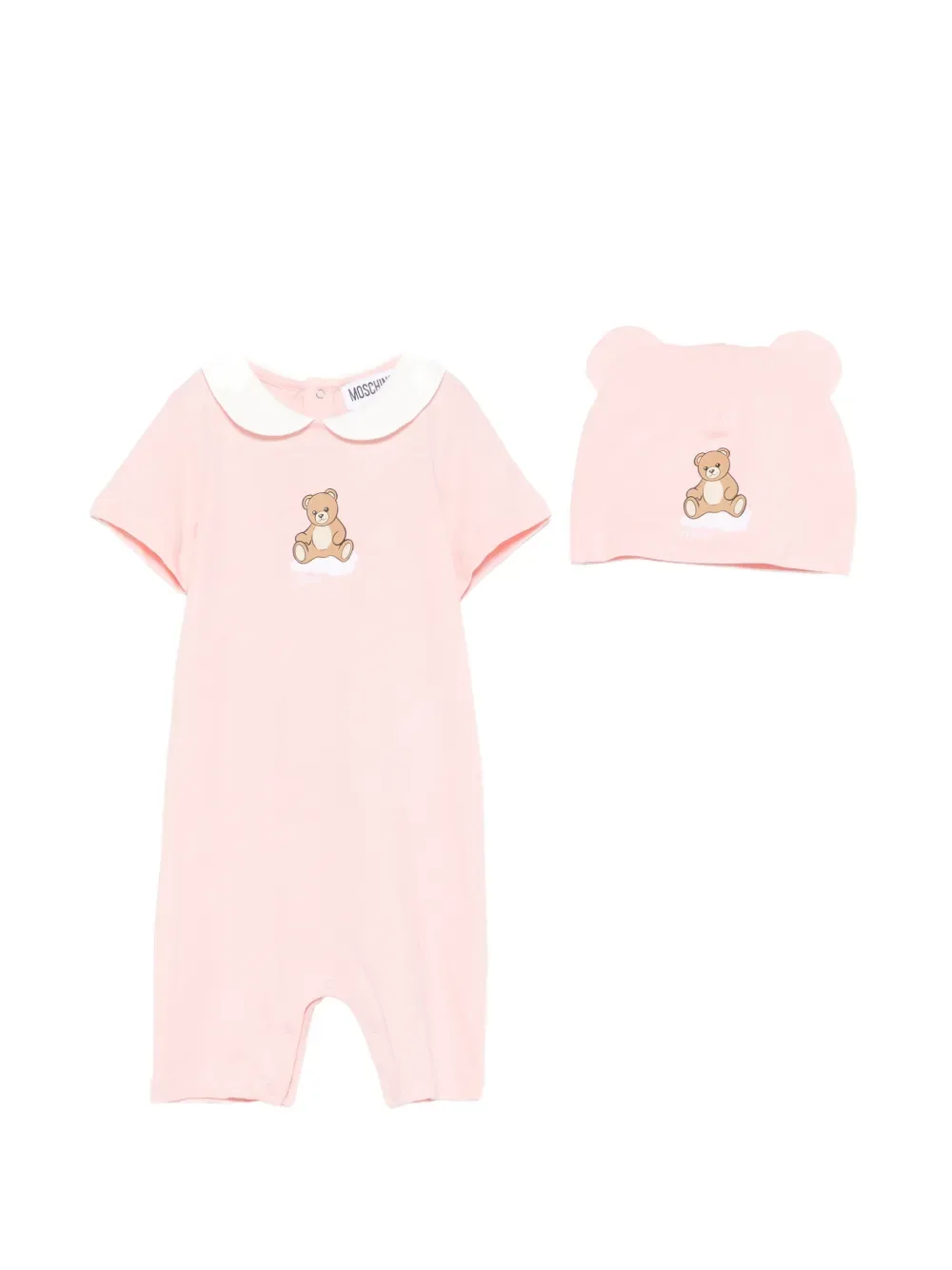 Комплект из двух боди с принтом медведя Moschino Kids, розовый
