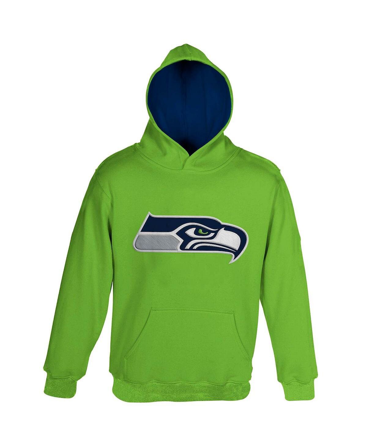 

Неоново-зеленый пуловер с капюшоном с логотипом Seattle Seahawks Fan Gear для мальчиков и девочек для малышей Outerstuff