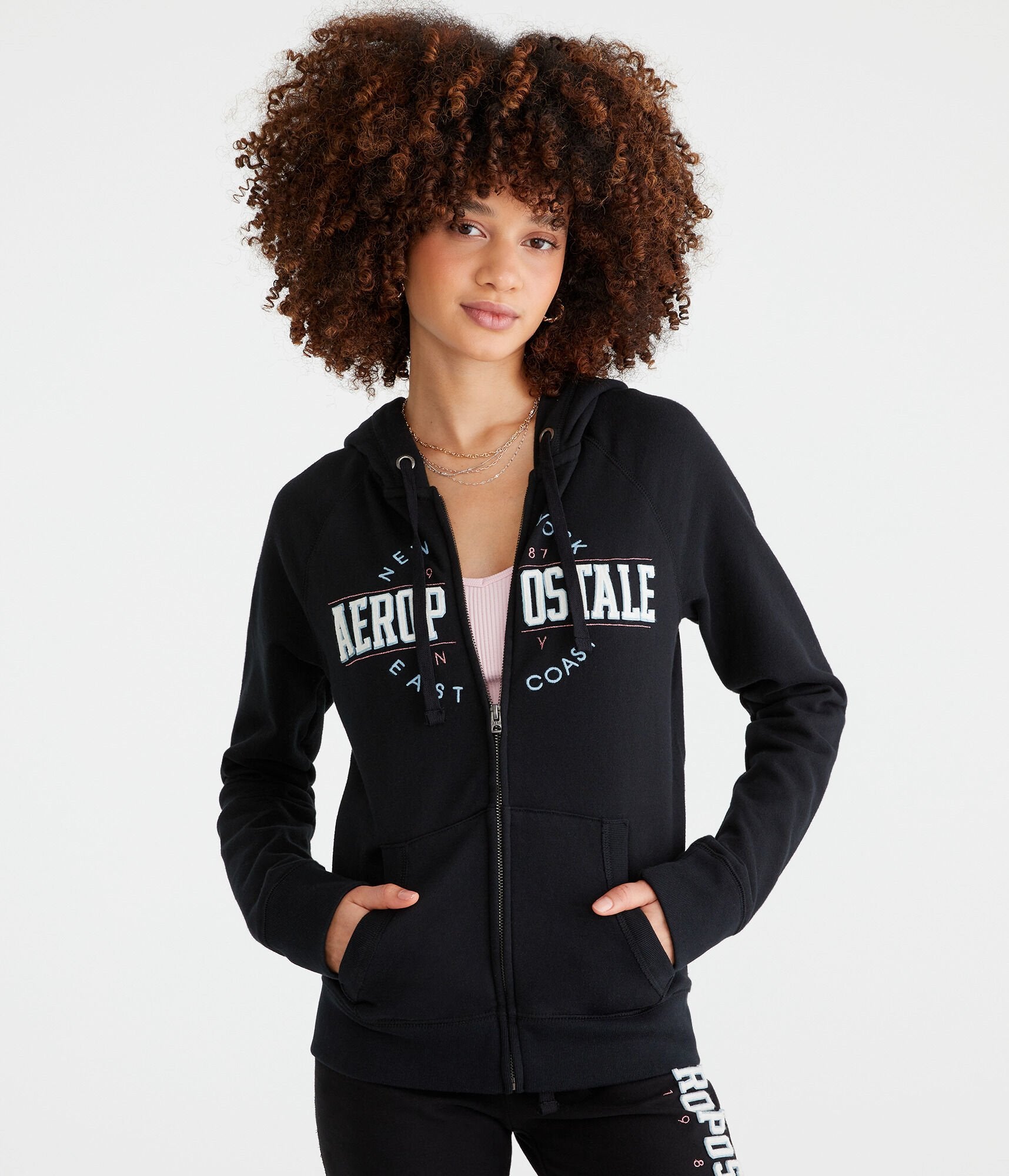 

Толстовка Aeropostale East Coast с застежкой-молнией, черный