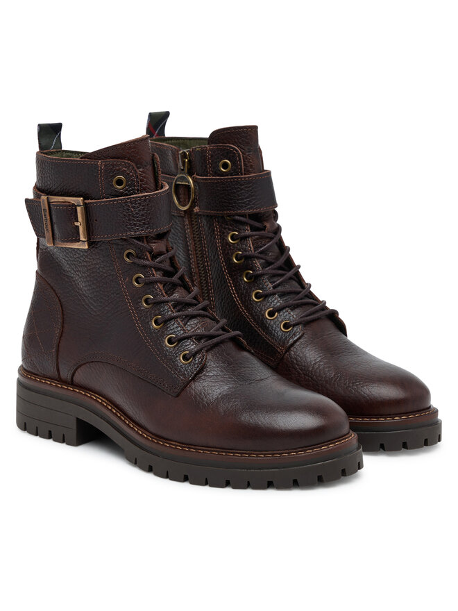 Женские ботинки Barbour Heidi из зернистой кожи с ремешком, бордовый — фото 2