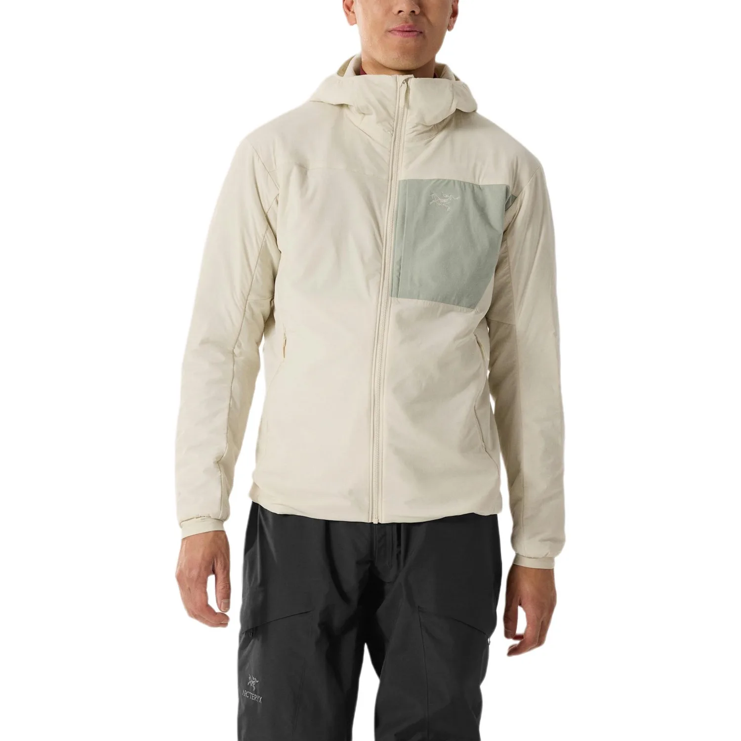 Толстовка Proton Sl zip Arcteryx, driftwood белый/stone серый зеленый/sea salt/habitat