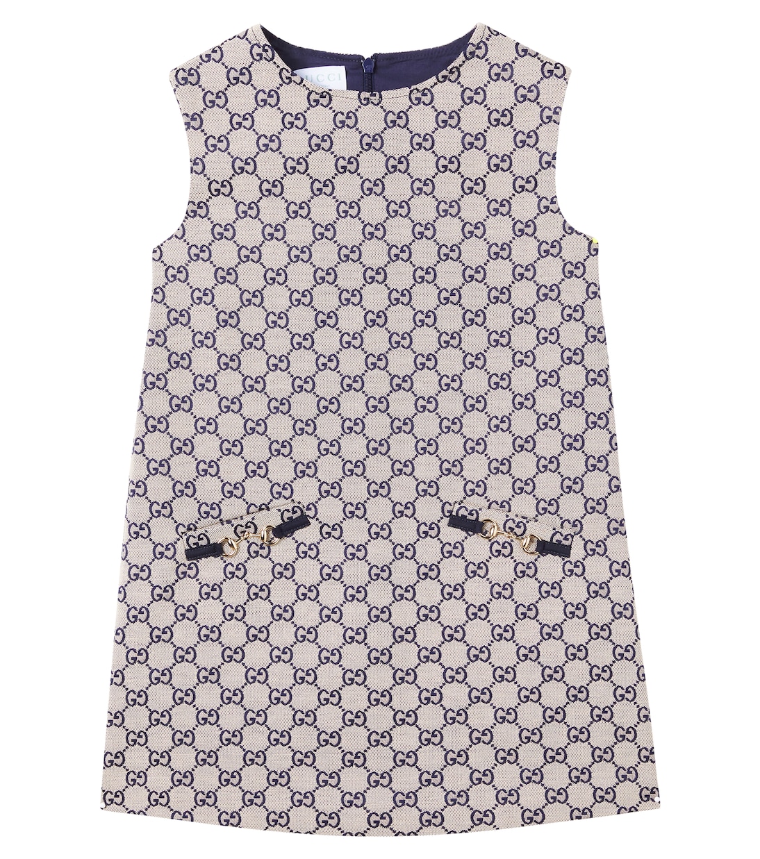 Платье из жаккарда GG Gucci Kids, Oatmilk/Blue