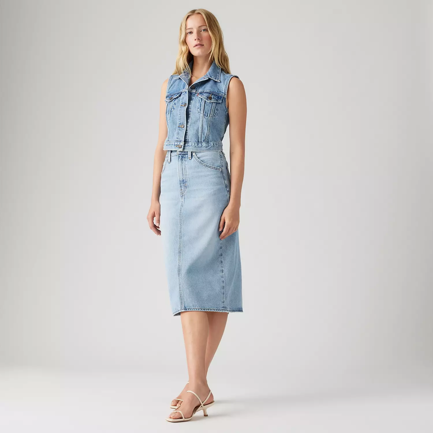 

Юбка с высокой посадкой и разрезом Levi's, цвет Riveting Clean Hem - Light Wash