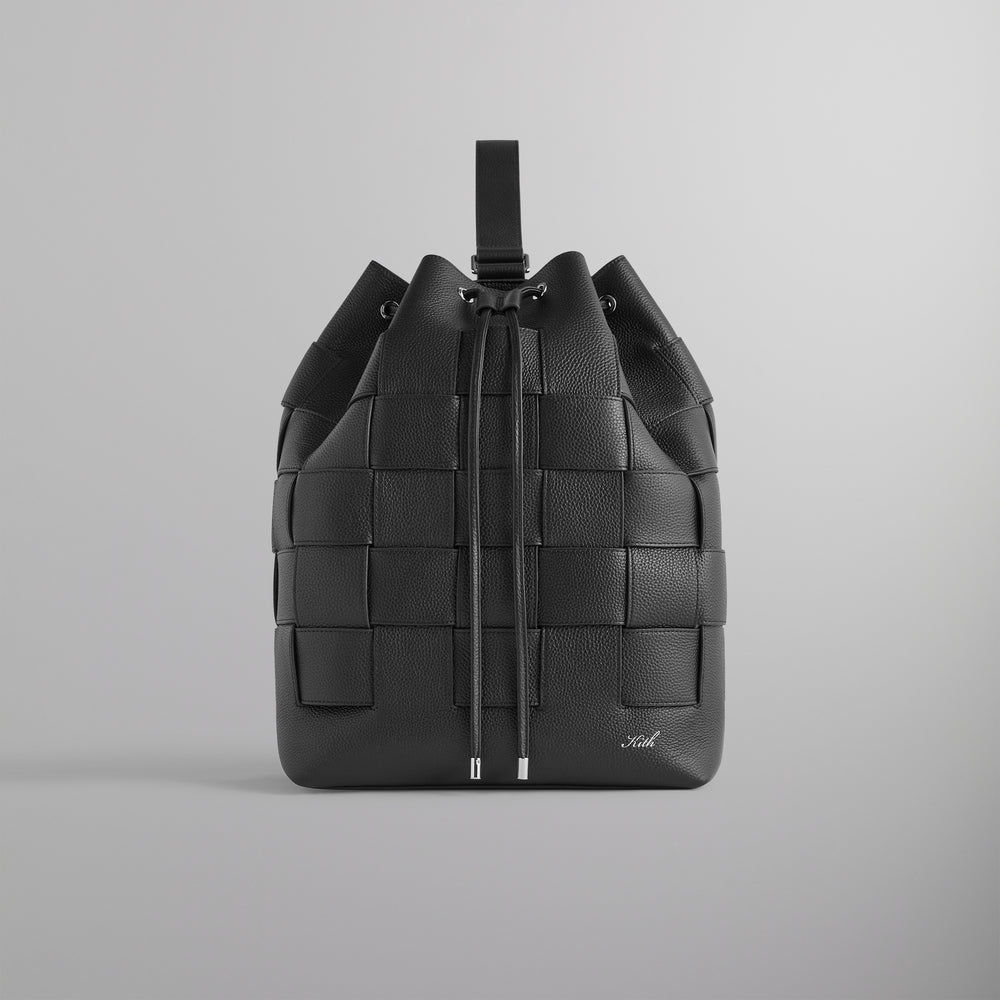 

Сумка Kith Woven Leather Rucksack, черный