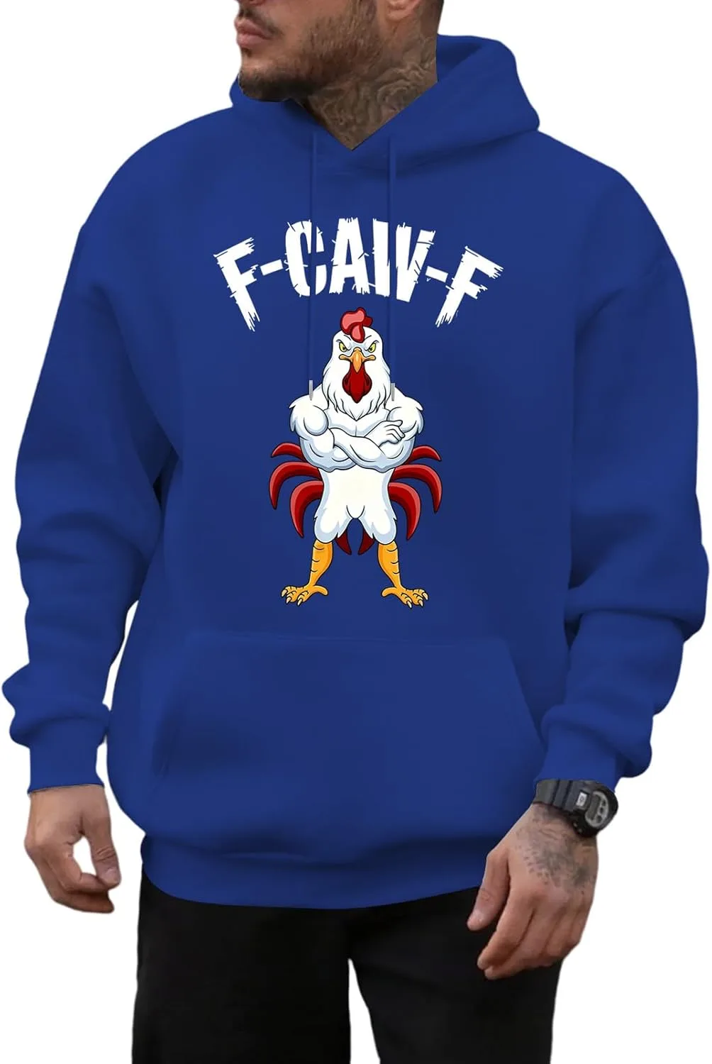 

Мужской худи Funny Rooster Graphic с капюшоном, свободный крой