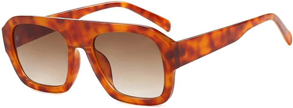 

Роскошные солнцезащитные очки для женщин в винтажном стиле с толстой оправой и леопардовым принтом. Модные женские очки Polygon Eyewear generic, Gradient Tea