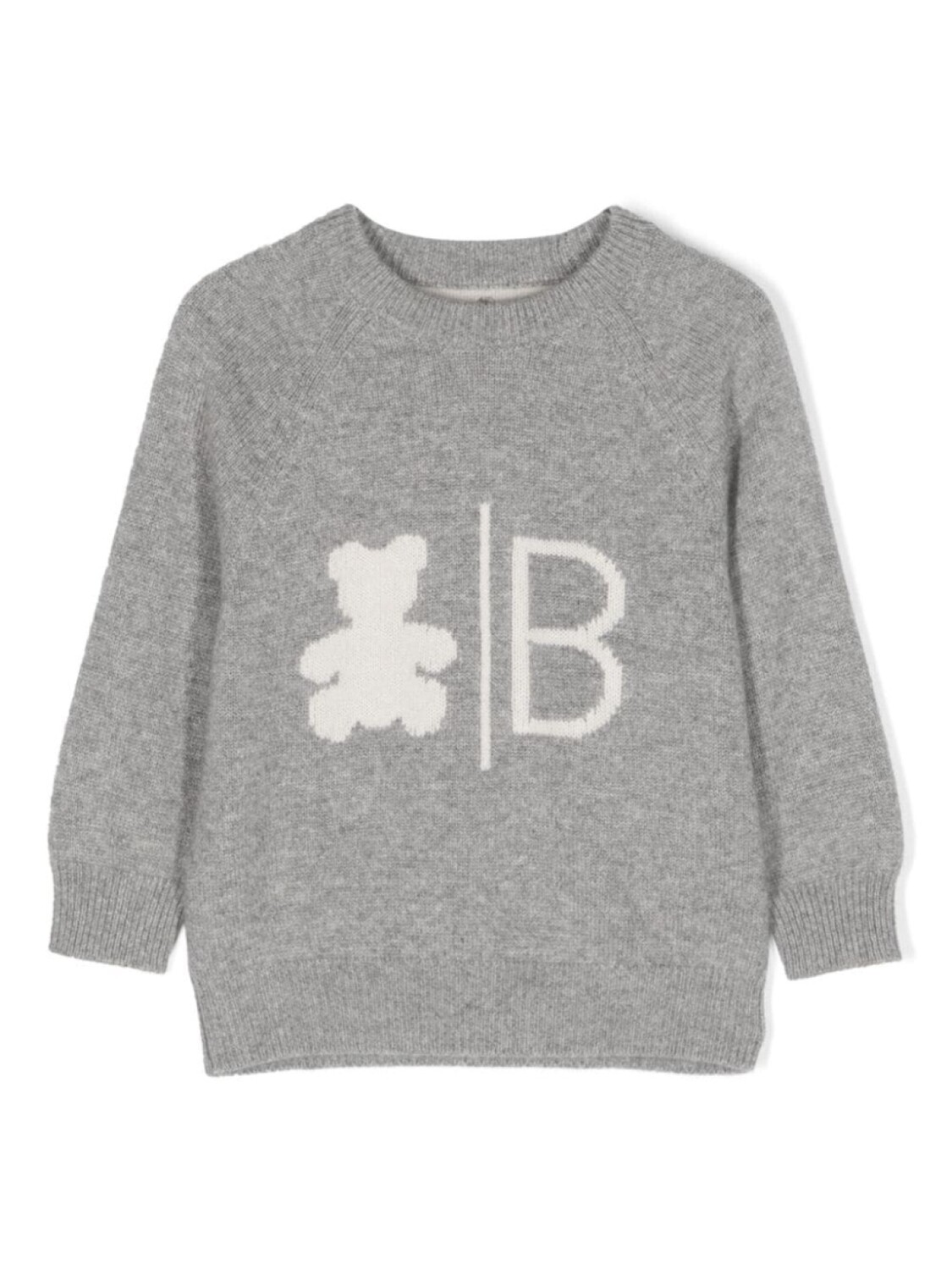 

Brunello Cucinelli Kids джемпер из кашемира с интарсией, серый