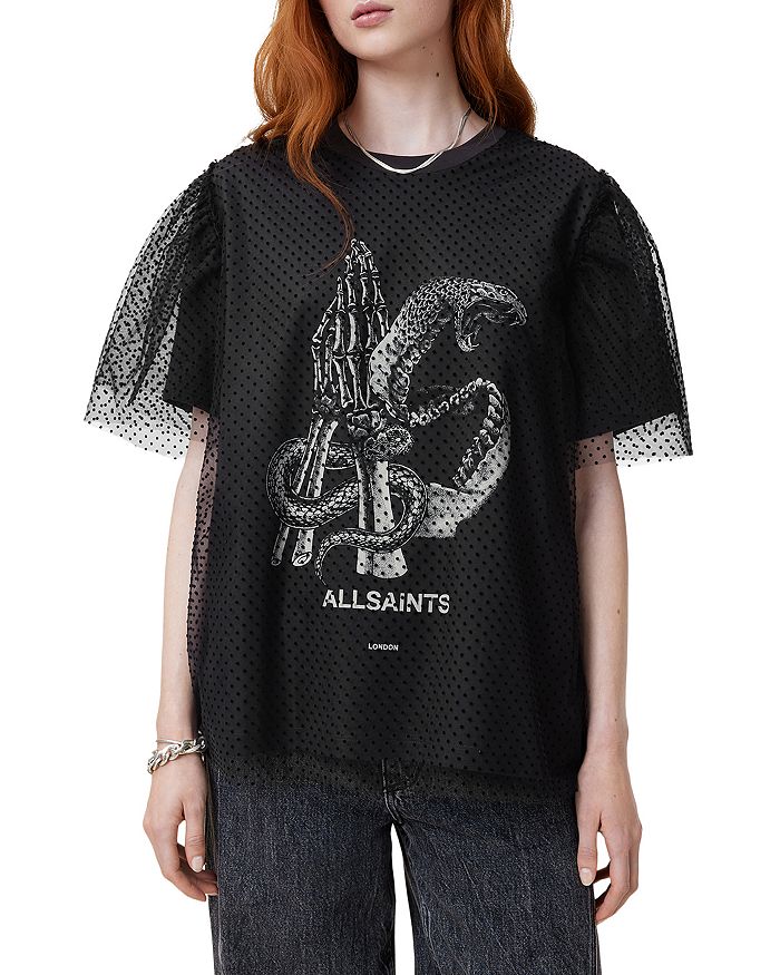 

Футболка Tommi Mesh большого размера ALLSAINTS, черный