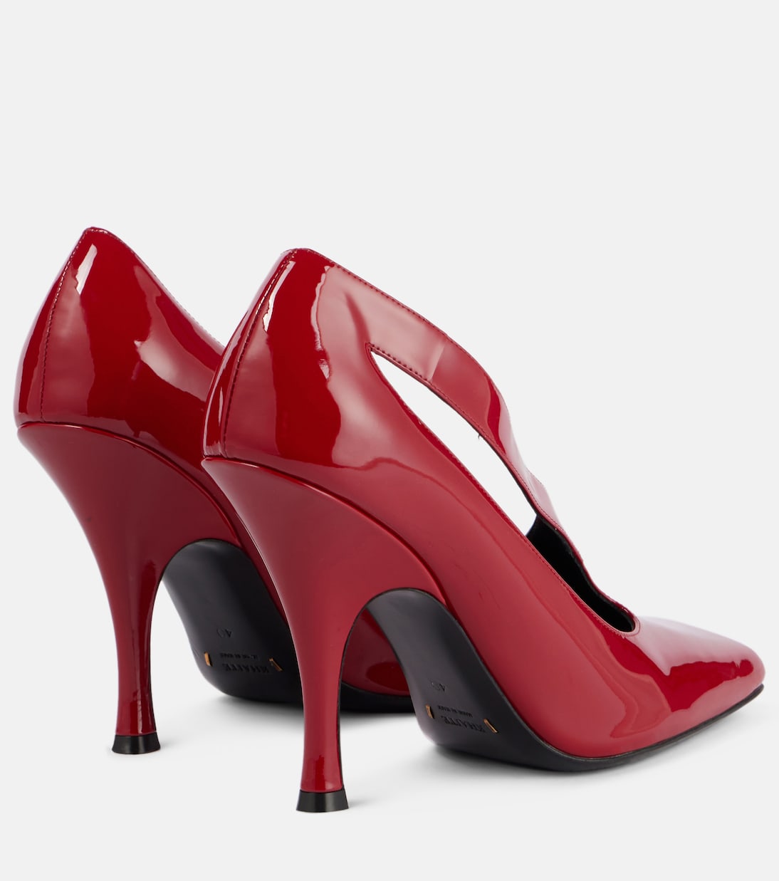 Туфли-лодочки из лакированной кожи с вырезом Eva 100 Khaite, Fire Red — фото 2