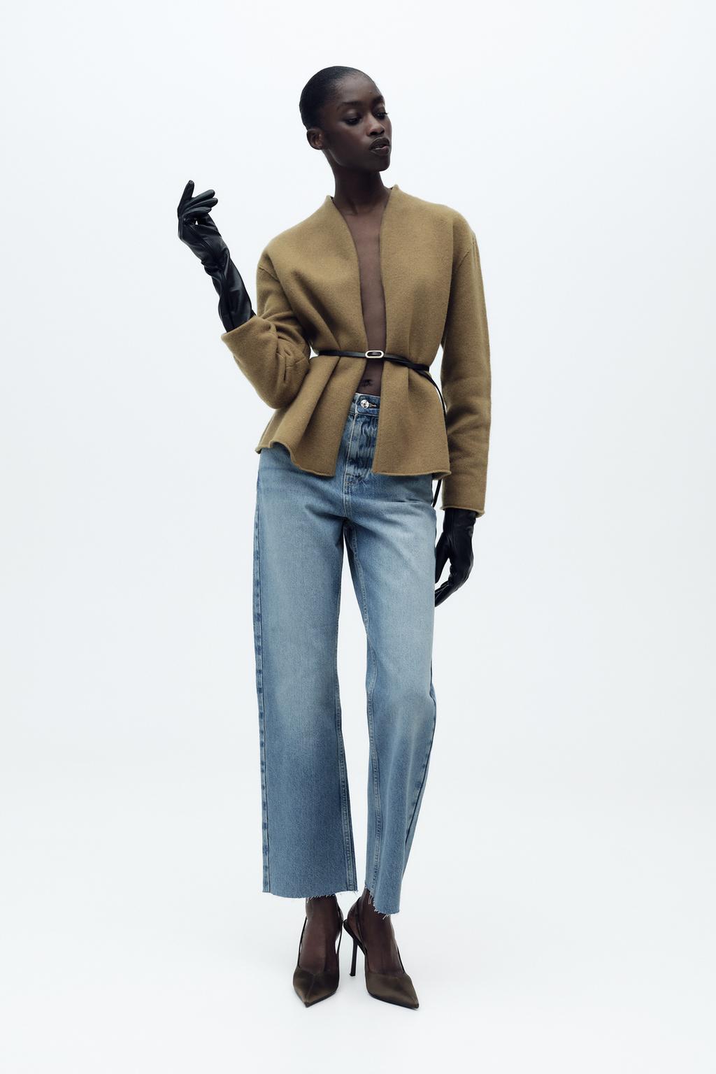 

Джинсы прямого кроя с высокой талией z1975 ZARA, индиго