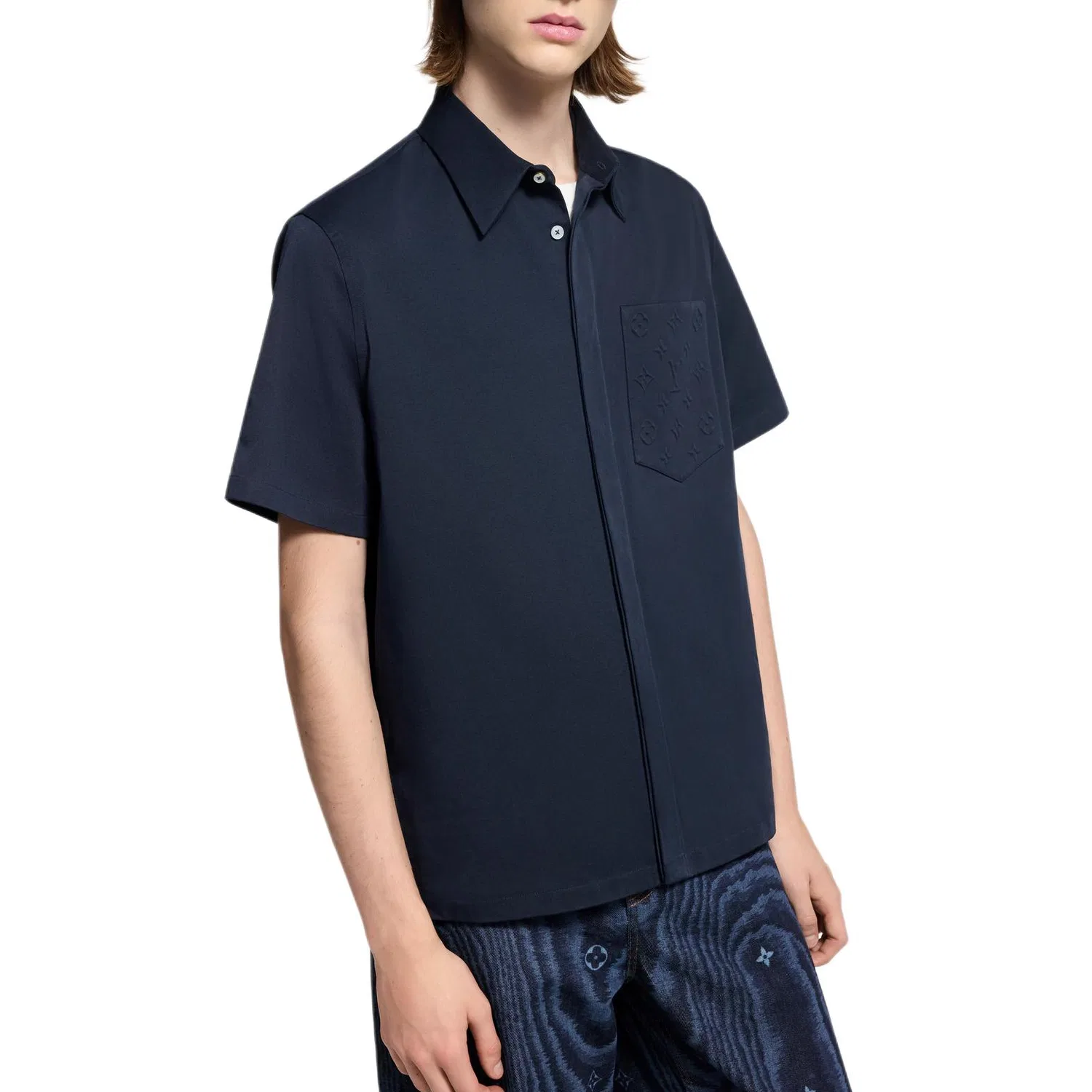 Поло Louis Vuitton Monogram Pocket темно-синее — фото 4