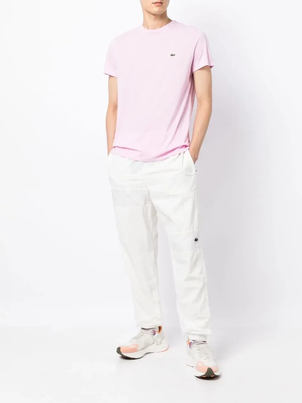 Футболка с вышитым логотипом Lacoste, розовый — фото 2