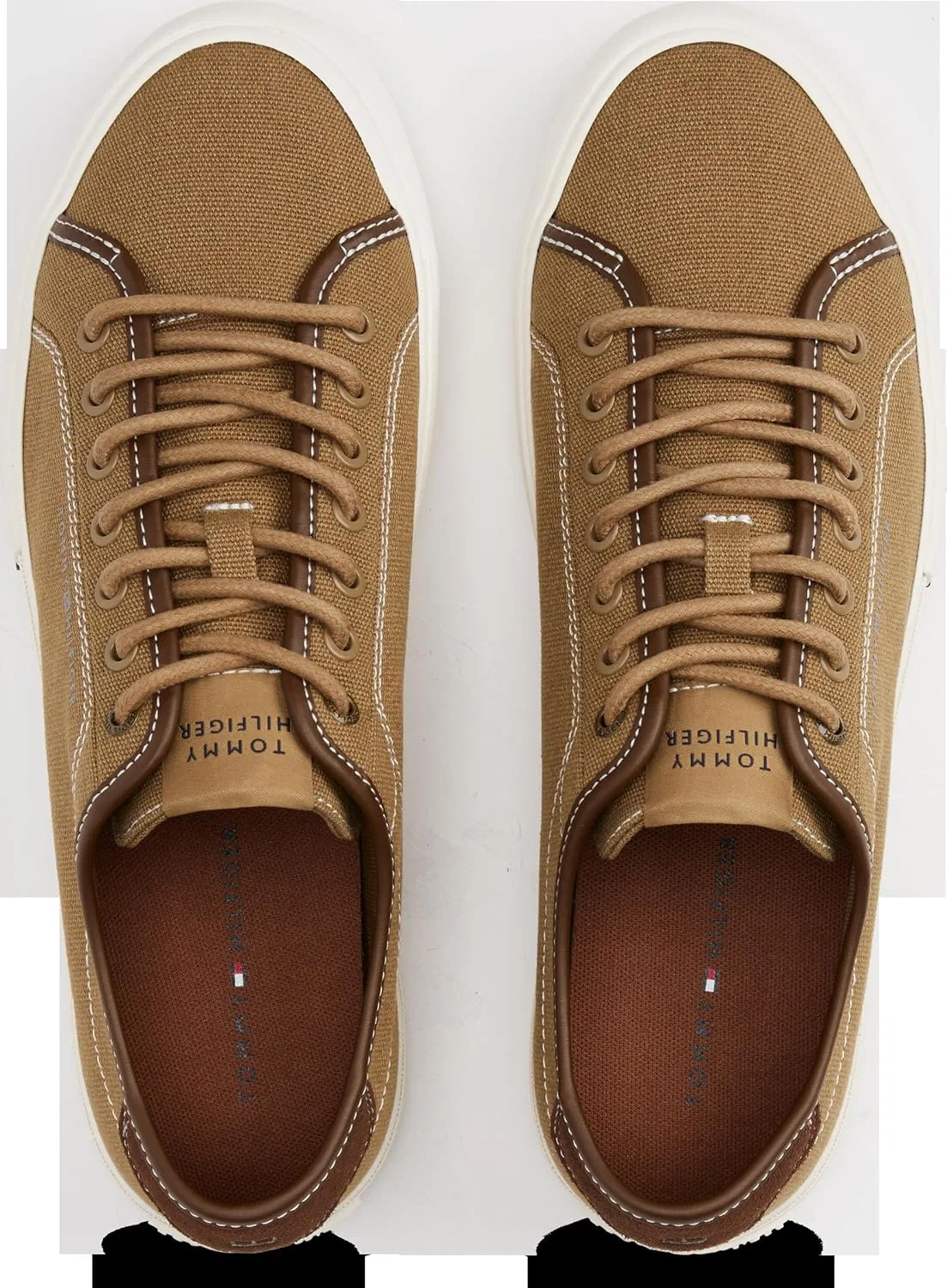 Мужские низкие кроссовки Tommy Hilfiger Th Hi Vulc Street Canvas Fm0fm05515, Brown Rooted Brown — фото 4