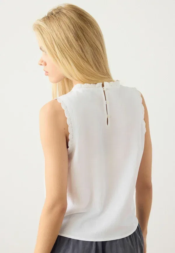 Топ Next Regular fit sleeveless crew neck cornelli, белый — фото 2