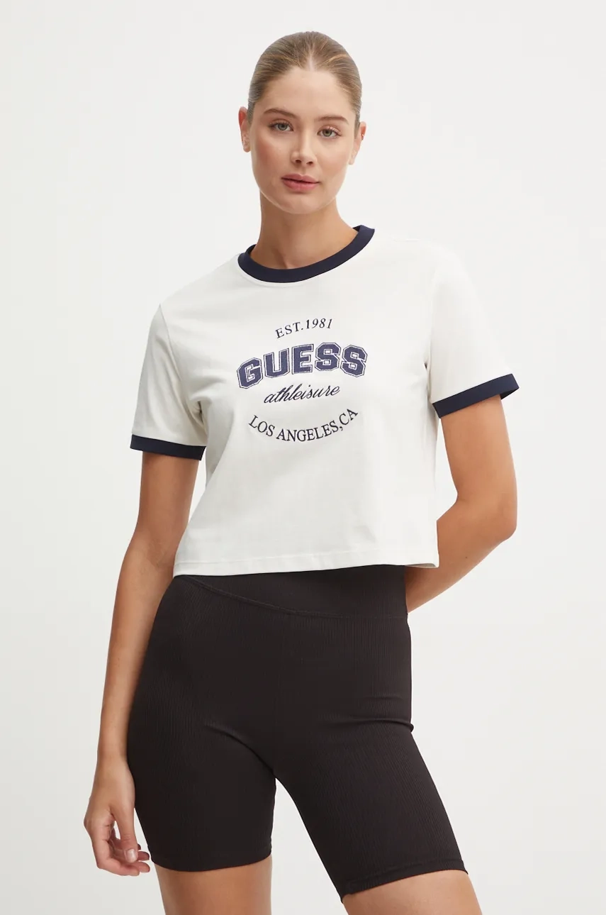 

Хлопковая футболка RAQUELLE Guess, бежевый