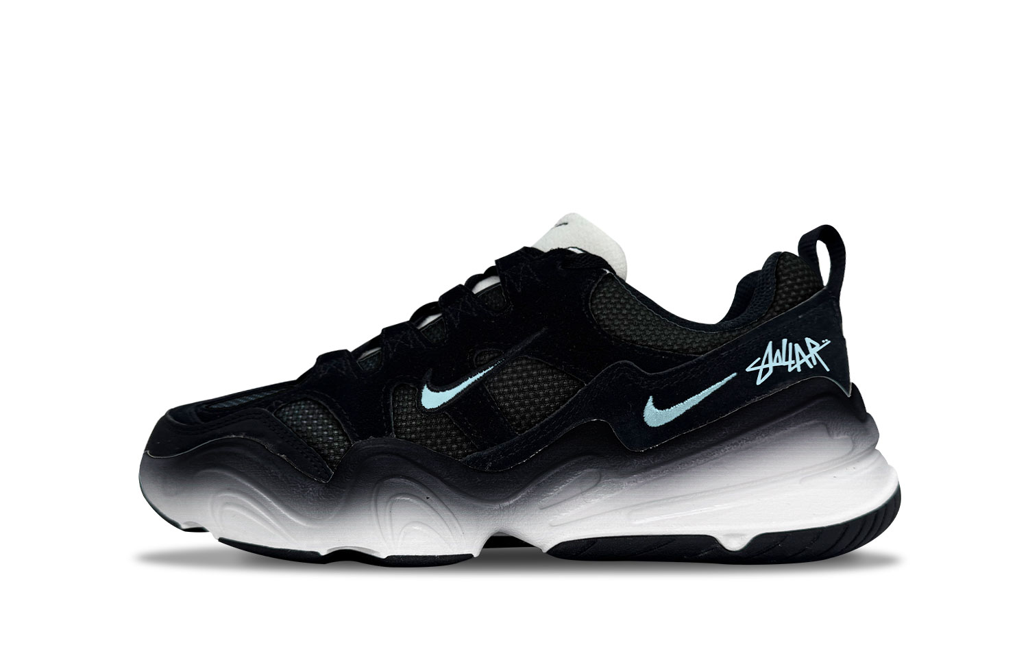 

Nike Тех Хера Лоу топ повседневные кроссовки унисекс черно-синие, цвет Black Blue