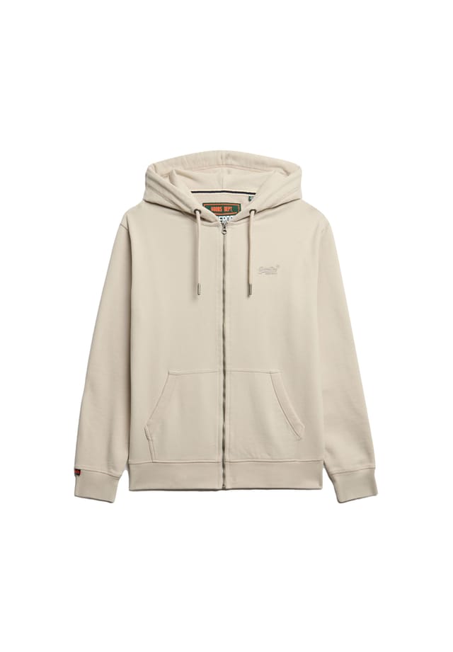 

Толстовка - Essential Logo Hoodie с капюшоном на молнии однотонная Superdry., бежевый