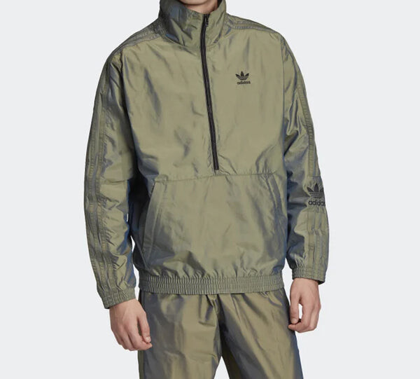 Куртка adidas originals Rainbow Cardigan Sports Zipper Jacket Metallic Green, зеленый — фото 3