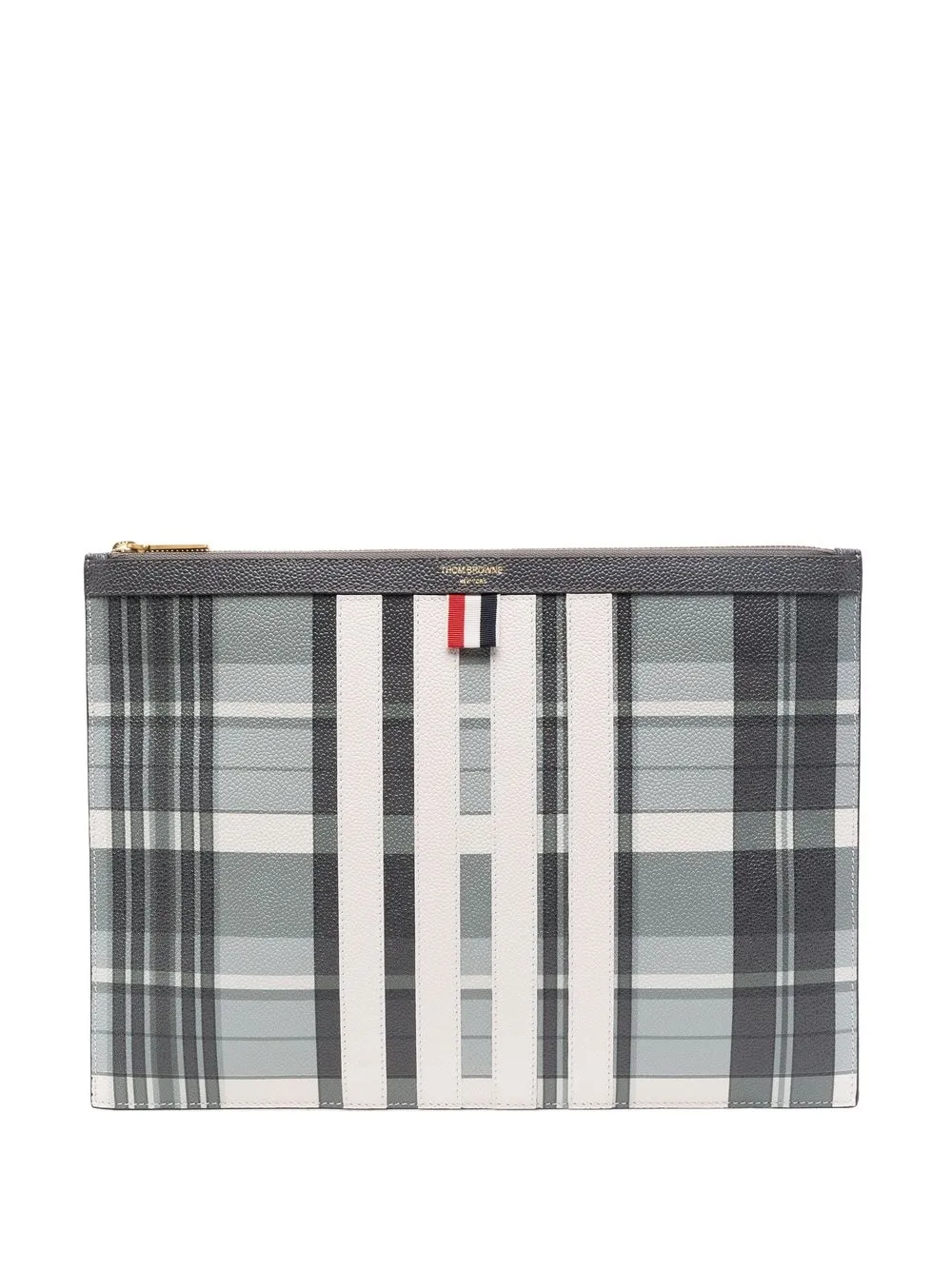 

Клатч с контрастной отделкой THOM BROWNE, серый