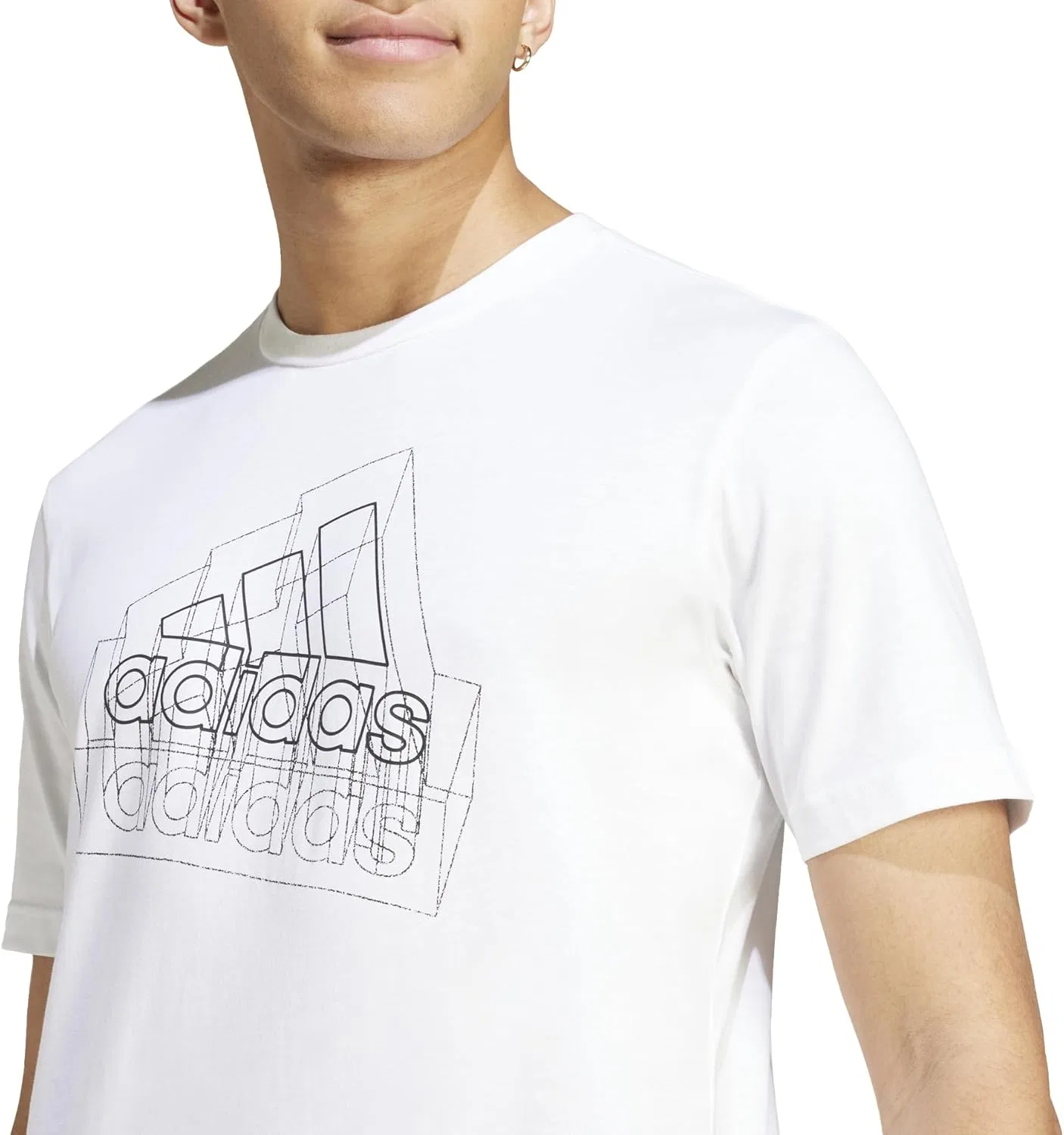 Футболка с принтом adidas Tech Bos, белый — фото 4