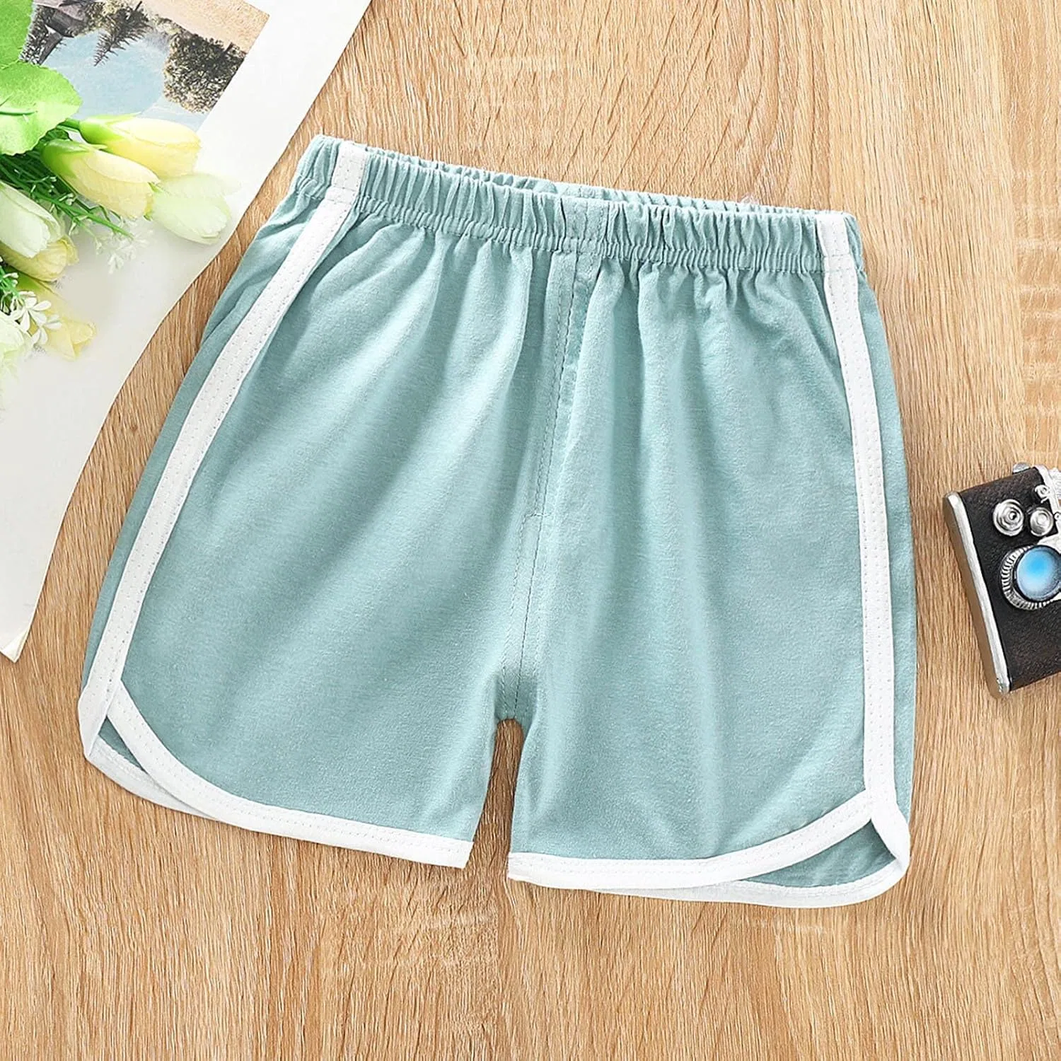 Шорты для девочек спортивные быстросохнущие с завязкой, Mint Green — фото 2